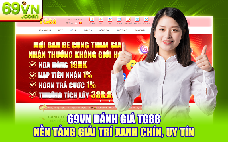 TG88 - 69VN: Đối Tác Chiến Lược Trong Cá Cược Trực Tuyến 1 69VN đánh giá TG88 - Nền tảng giải trí xanh chín, uy tín